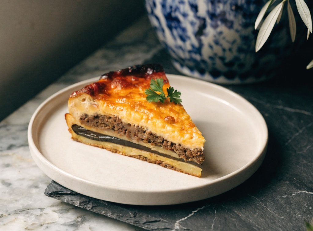 Moussaka – geschichteter Auflauf mit Aubergine und Béchamel